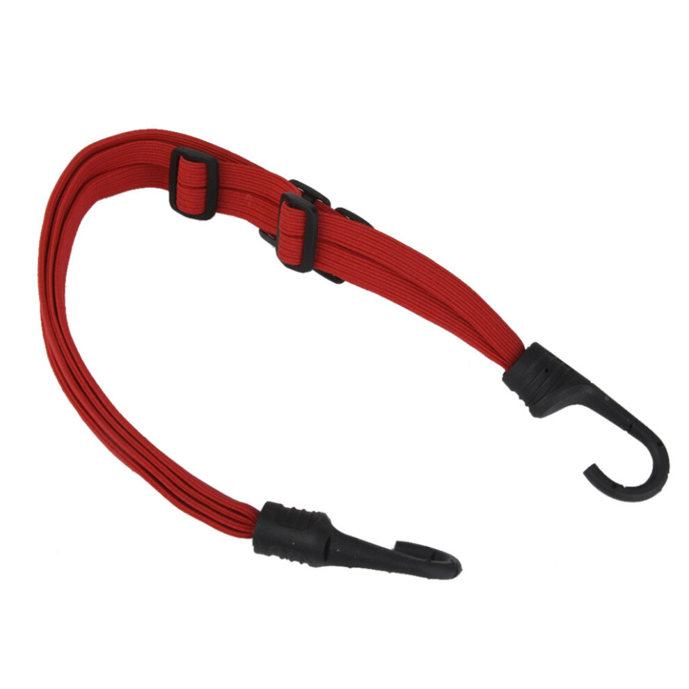 Red Motorcycle Atv Cargo Luggage Helmet Holder Rope Strap + Hook, Adjustable Red,Multicoloured 885662955451