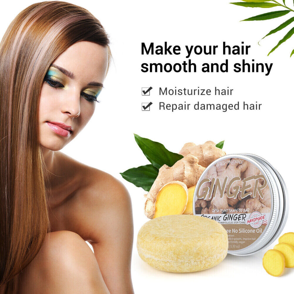 Bghone Ginger Hair Regrowth Shampoo Bar Hair Growth Soap Hair Loss Treatment