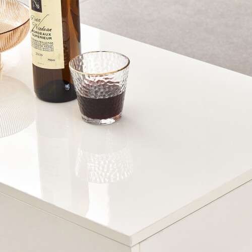 AINPECCA LED Coffee Table High Gloss 2 Drawers White 1