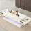 AINPECCA LED Coffee Table High Gloss 2 Drawers White 4