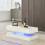 AINPECCA LED Coffee Table High Gloss 2 Drawers White 8