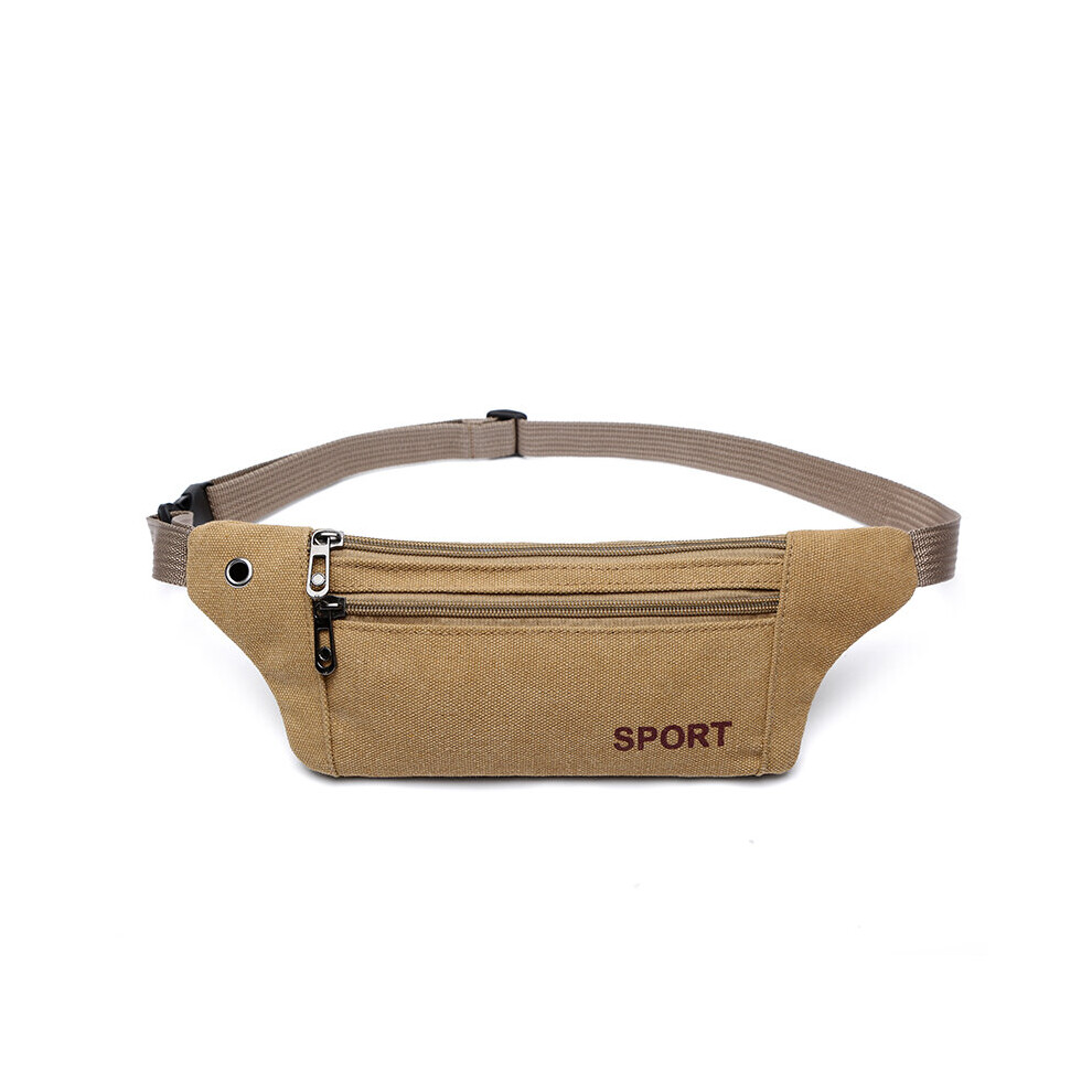 Men Casual Durable Fanny Waist Pack Male Waist Bags Belt Canvas Hip Bum Military Bag Pouch Three Zipper Pocket-image-OPC-PBTTXSB-NEW