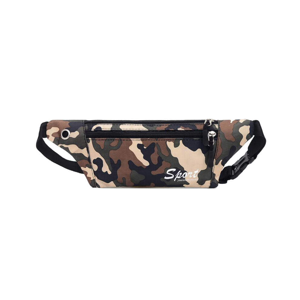 Camouflage Dark Grain Bum Bag Canvas Unisex Fanny Pack Waist Hip Belt Bag Purse Pouch Pocket Travel Running Sport Bag-image-OPC-PBTTZMZ-NEW