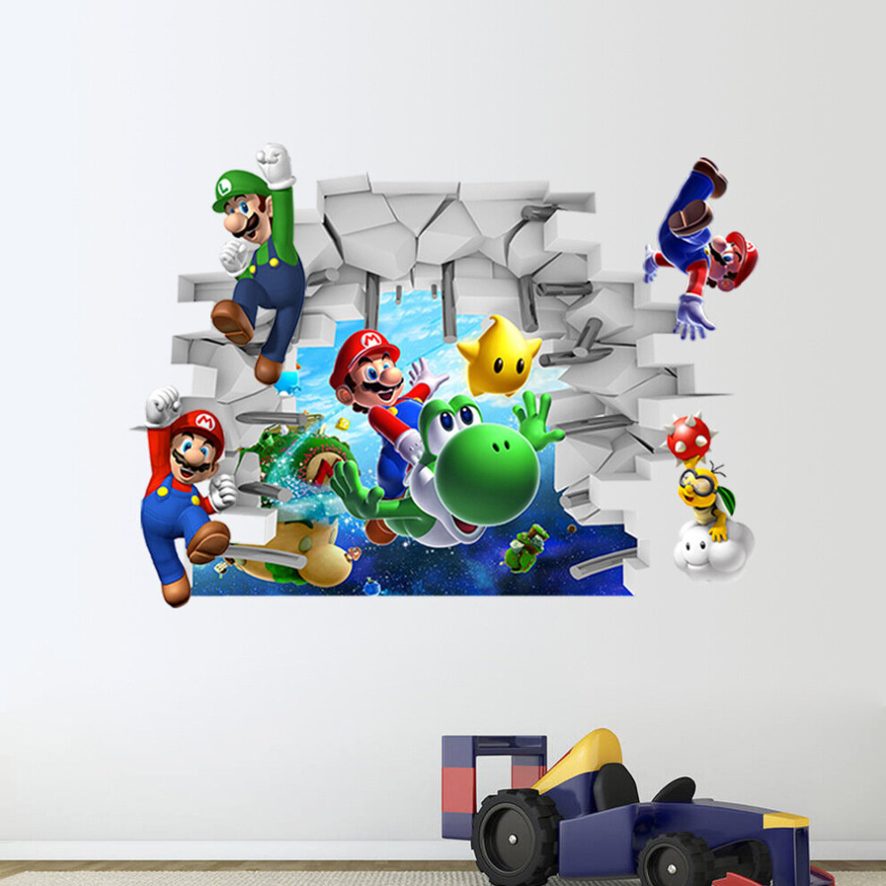 Super Mario 3d Wall Sticker Cartoon Pvc Wall Decal Home Room Decoration Kid Gift