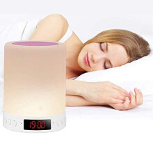 Bedside Lamp with Bluetooth Speaker, Touch Control USB Chargeable Smart Bedside Table Lamp, RGB Dimmable Bedside LED Night Light