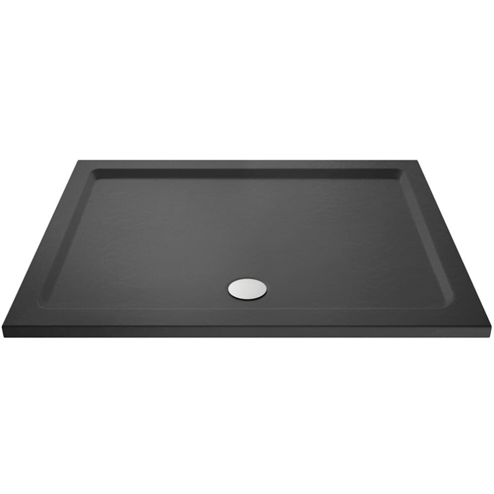 Slim 1400 x 760 mm Rectangular Polyurethane Resin Shower Tray Slate Grey
