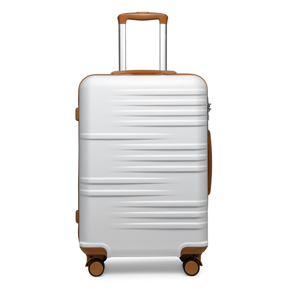 (20 inch) British Traveller- ABS white Hard Shell Suitcase