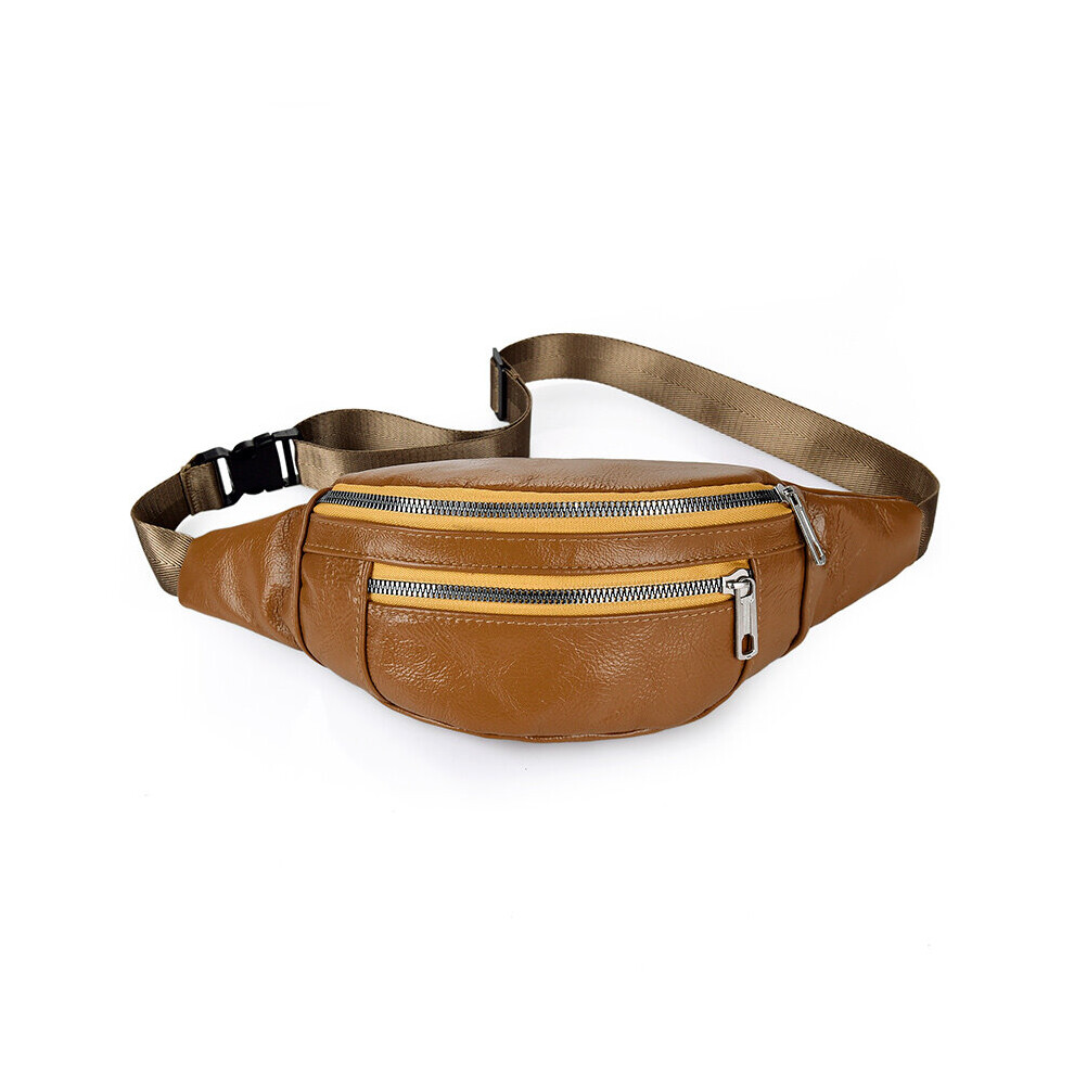 PU Leather Women Waist Bag Chest Bag Solid Crossbody Bags Travel Phone Pouch Men Shoulder Pouch Hip Waist Pack-image-OPC-PBTV8Q2-NEW