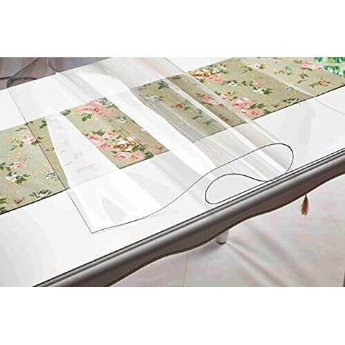 PVC Table Protector Table Cover/Protector Transparent Made to Measure (Available in (60x90 cm) 2