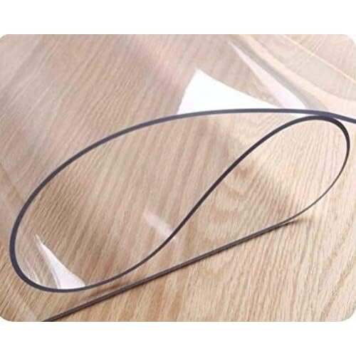 PVC Table Protector Table Cover/Protector Transparent Made to Measure (Available in (60x60 cm) 1