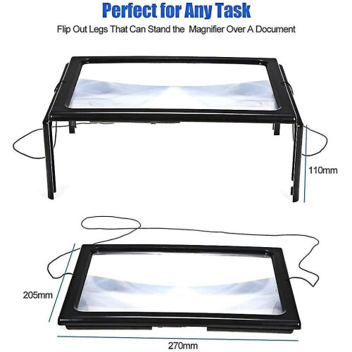Rectangular Magnifier For Visually Impaired 3x Full Page Magnifier Magnifier With Hands-free Light 1