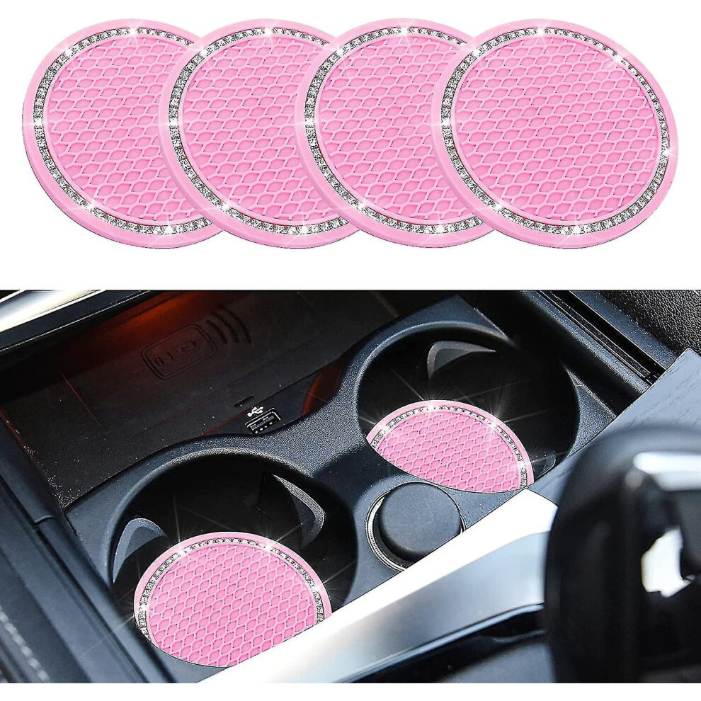 Car Cup Coaster,Rhinestone Anti Slip Silicone Car Insert Coaster Popular Car Cup Holder Insert Coaster Crystal Rhinestone Car Coaster Insert Coaster C 700006251054