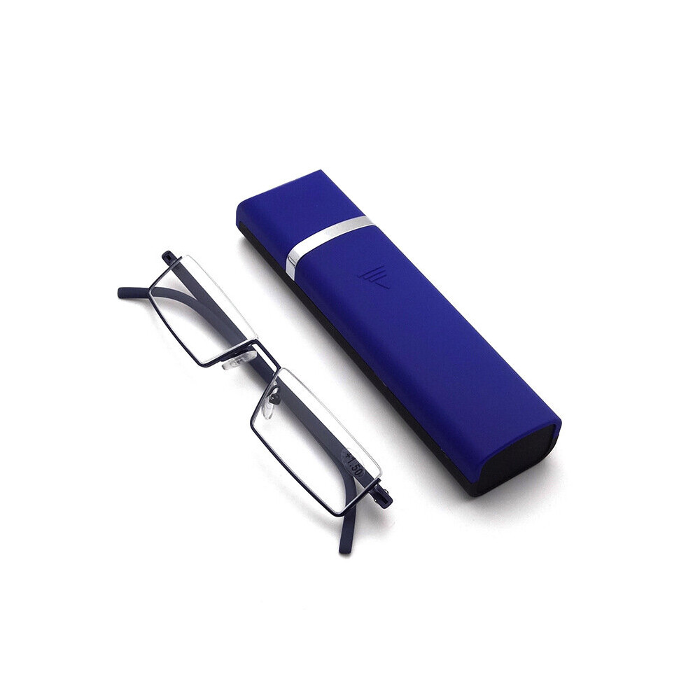 Funkyn Blue/Light (, 2.5X) Half Frame Metal Reading Glasses Anti Eyestrain Blocking Glasses