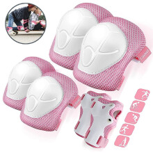 (Pink) Kids Knee Pads Elbow Pads Guards For Skating Cycling Bike Rollerblading Scooter, Kids Protective Gear For 3-8 Years Old Boys And Girls