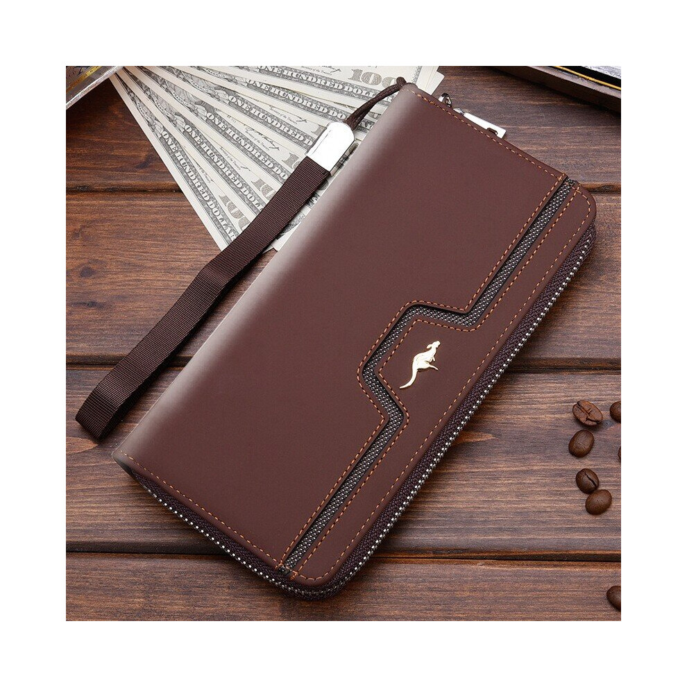 Men s Wallet Long Clutch Bag Billeteras Para Hombre Classic Mens Wallet wristband Male Purse Leather Wallet For Men