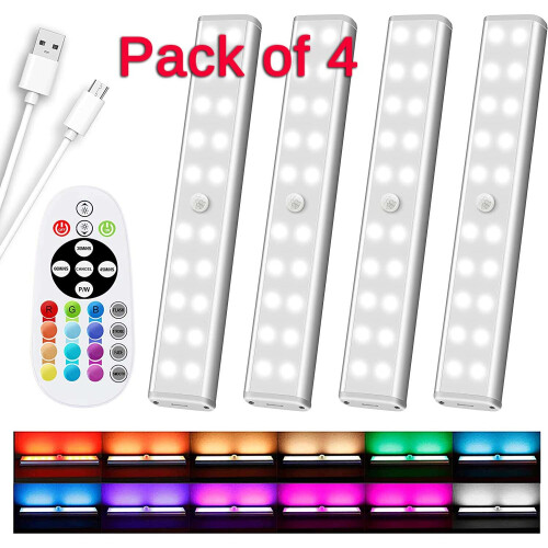(4 Pack) Promet Under Cabinet 48 LED RGB Lighting Panel
