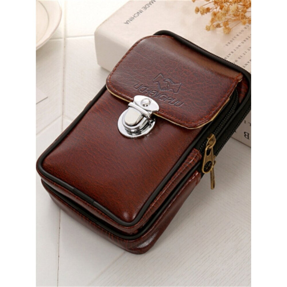 PU Leather Men Waist Packs Casual Style Mobile Phone Bag High Waist Packs Belt Waist Pouch For Men 2 Choices-image-OPC-PBTVHHX-NEW