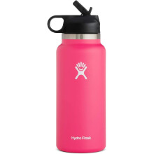 (Pink, 40oz) Water Bottle | Straw Lid | Outdoor Portable Insulated Cup