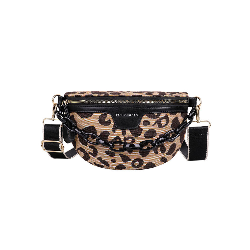 Leopards Pattern Zipper Waist Bags Women Bag Casual Vacation Crossbody Chest Bags Half Moon Women Fanny Pack-image-OPC-PBTVJ72-NEW