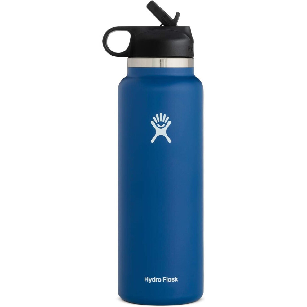 (Navy, 32oz) Water Bottle | Straw Lid  |  Outdoor Portable Insulated Cup