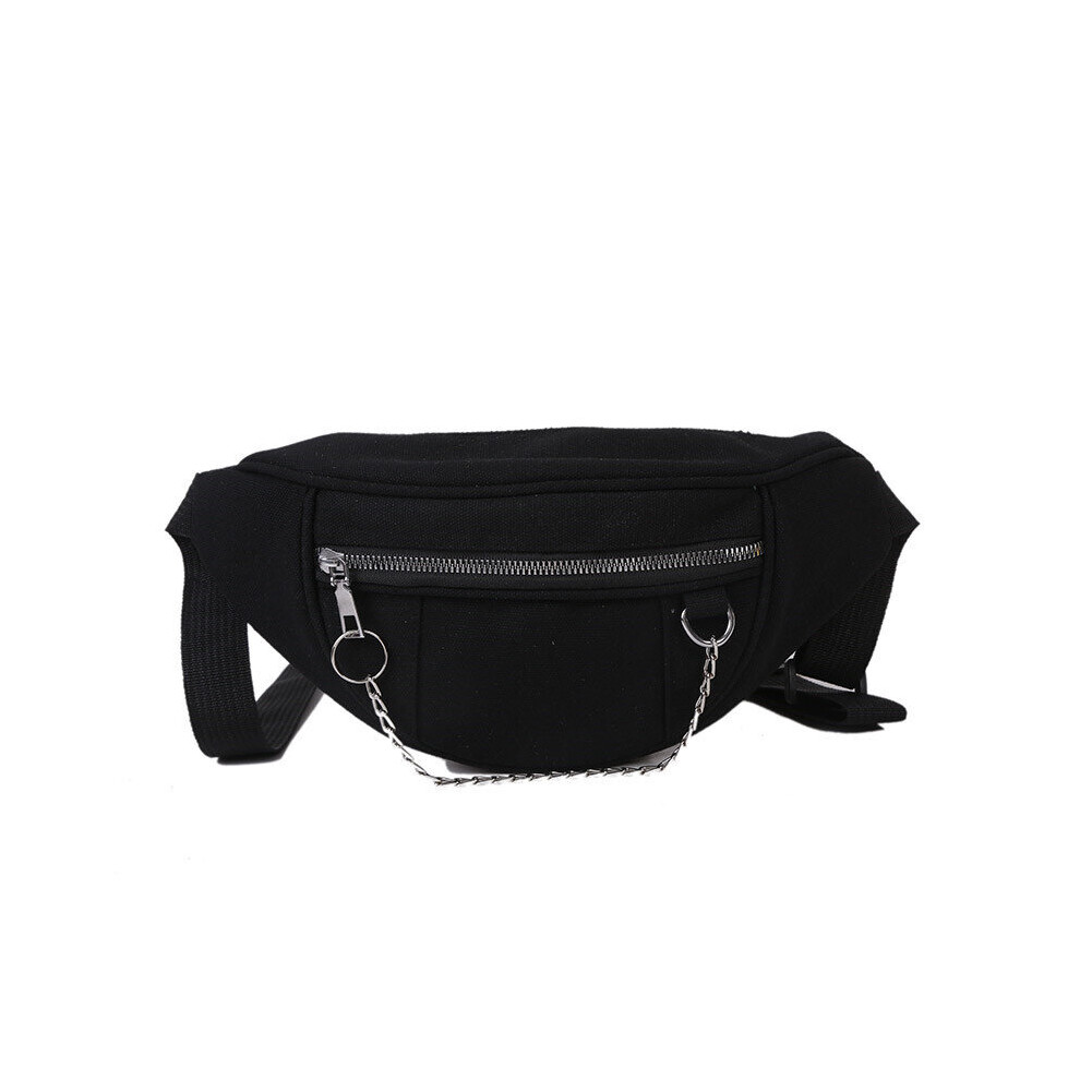 Women Chain Waist Bag Ladies Canvas Fanny Pack Travel Money Phone Chest Banana Bag Female Bum Belt Bags-image-OPC-PBTVMMV-NEW