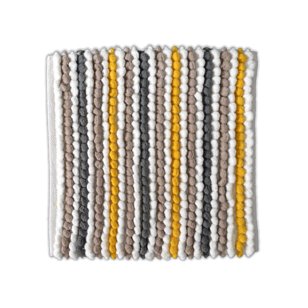 Allure Bath Fashions (Mustard) Chunky Bobble Shower Mat - Luxury Square Bath Mat 50 X 50Cm Yellow