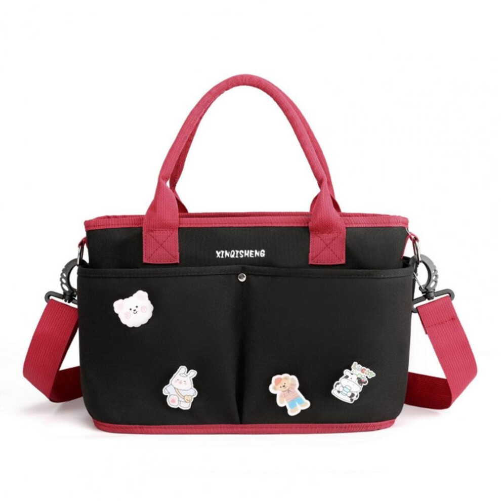Mommy Bag Multifunctional Large Capacity Baby Diaper Bag Single Shoulder Wet Dry Separation Handbag Diaper Tote Bag For Mom Black