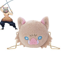 Hashibira Inosuke Cosplay Bag Costume Anime Demon Slayer Kimetsu no Yaiba Plush Shoulder Bag Chain Packet for Women Gift