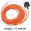 SPARES2GO Power Cable for EINHELL Lawnmower Strimmer Hedge Trimmer 12M Mains Lead Plug 2