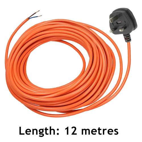 SPARES2GO Power Cable for EINHELL Lawnmower Strimmer Hedge Trimmer 12M Mains Lead Plug 1