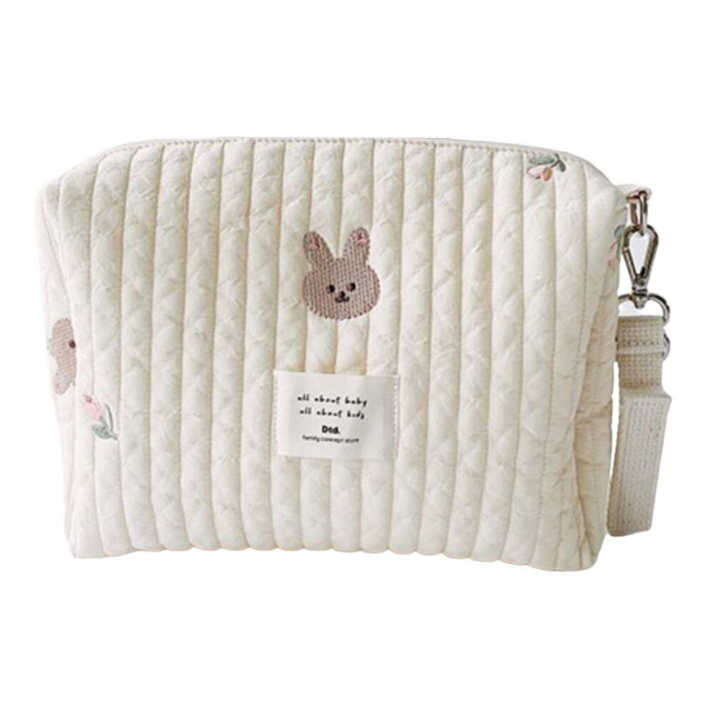 Mummy Single Shoulder Bag Rabbit Embroidery Baby Stroller Handbag Multipurpose Style Outing Diaper Bag For Outdoor