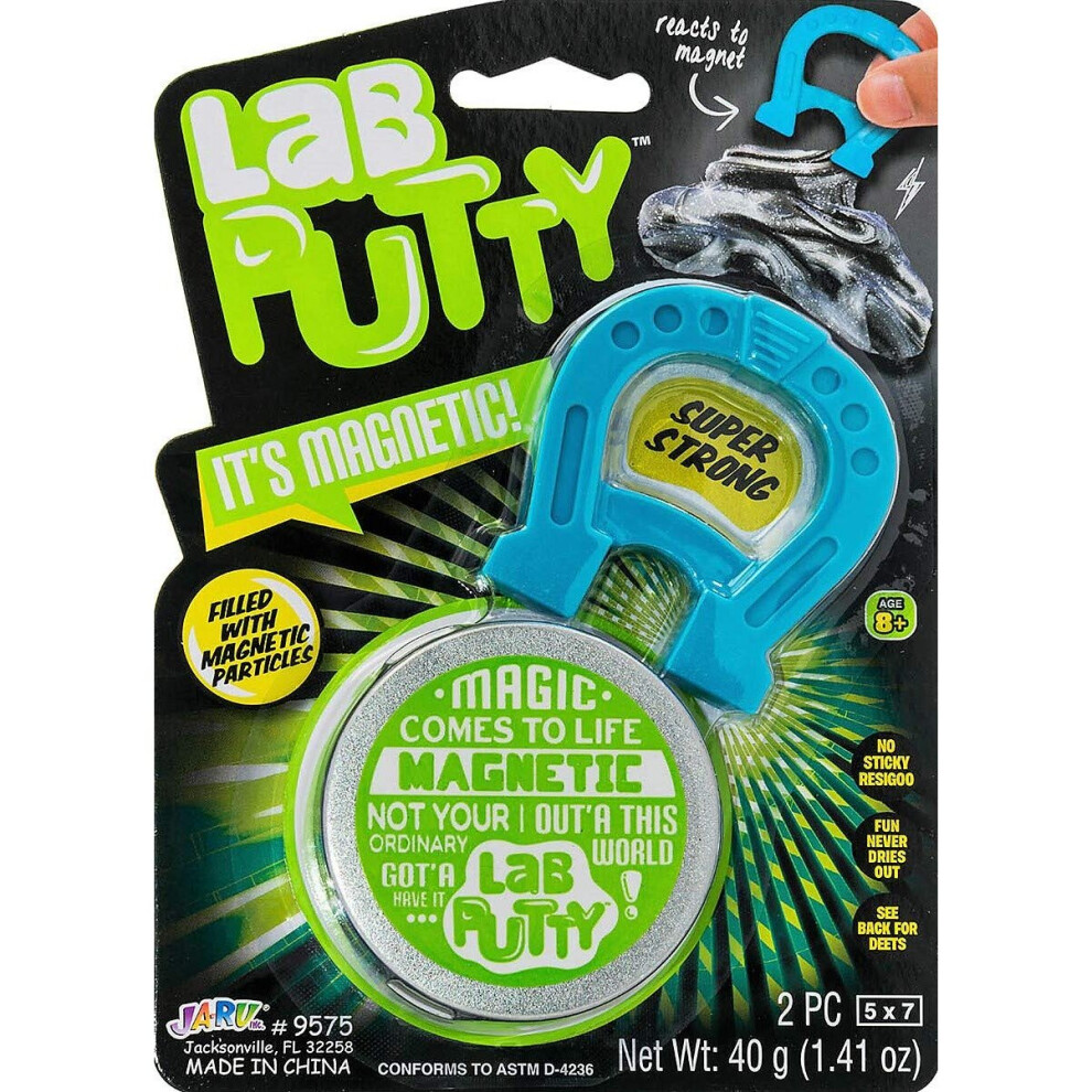 Lab Putty Magnetic Slime with Magnet Included (1 Unit ) by JA-RU Magnetic Toy with Best Thinking Smart crazy Stress Putty with Tin, Sensory Toy Stres