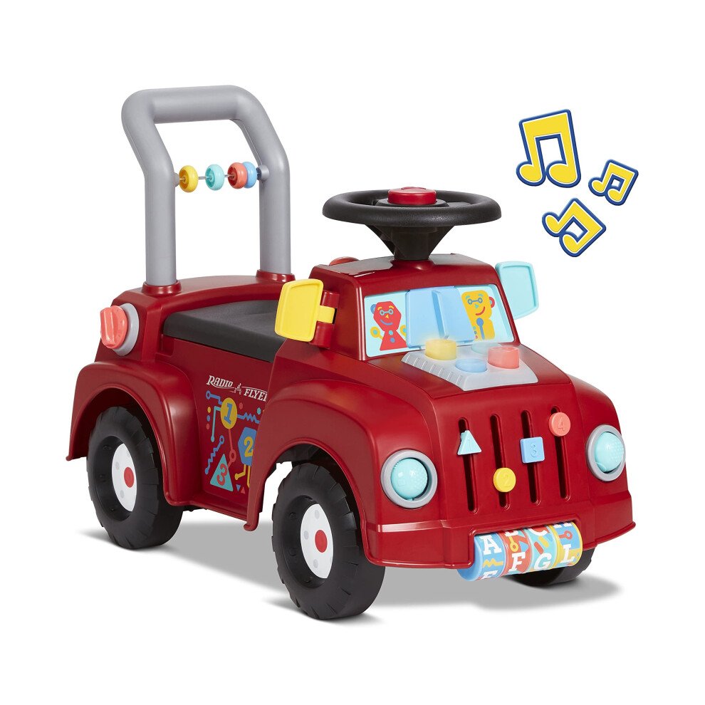 Radio Flyer Tinker Truck With Lights & Sounds, Toddler Ride On Toy, For Ages 1-3, Red