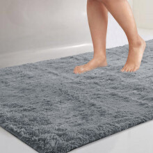 ( 50 x 80 cm (1 ft 6 in x 2 ft 6 in) Mat) Grey Rugs Extra Large Fluffy Shaggy Rug Runner Mat
