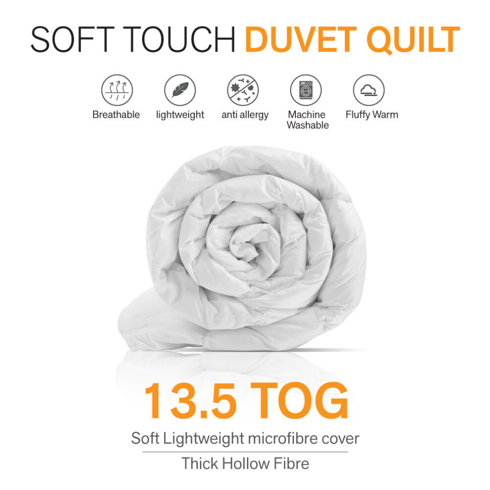 Moonlight Bedding Limited (13.5, Super King) Duvet Quilt Anti Allergy Tog Duvet All Seasons Bedding Duvet Tog White