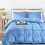 (Sky Blue, King) Plain Dyed Duvet Cover Single Double King Bed Set 1