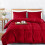 (Red, Super King) Plain Dyed Duvet Cover Single Double King Bed Set 2
