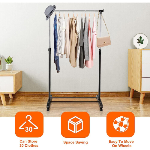 Heavy Duty Adjustable Metal Clothes Hanging Rail 2