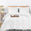(White, Double) Plain Dyed Duvet Cover Single Double King Bed Set 1