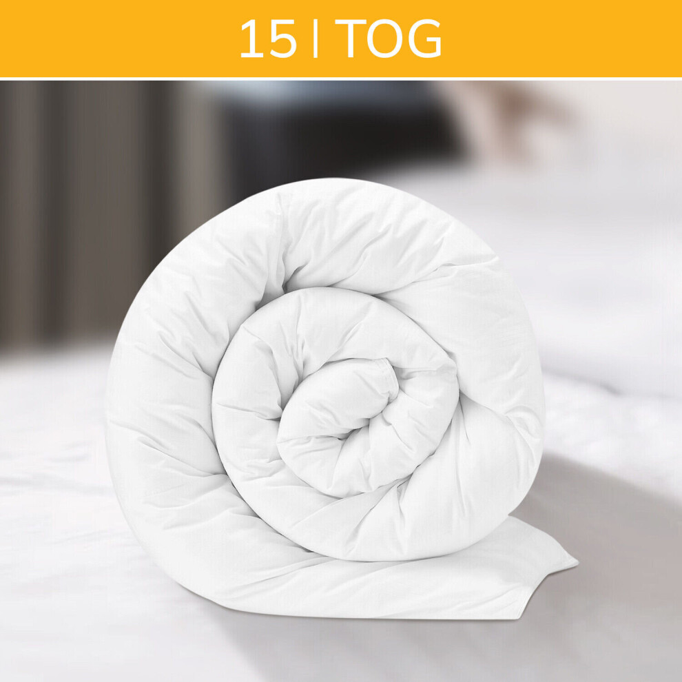 (15 TOG, King) Ultra Warm Duvet Quilt Breathable Anti Allergy Duvet Tog 4.5 10.5 13.5 15 Tog All Season Duvets