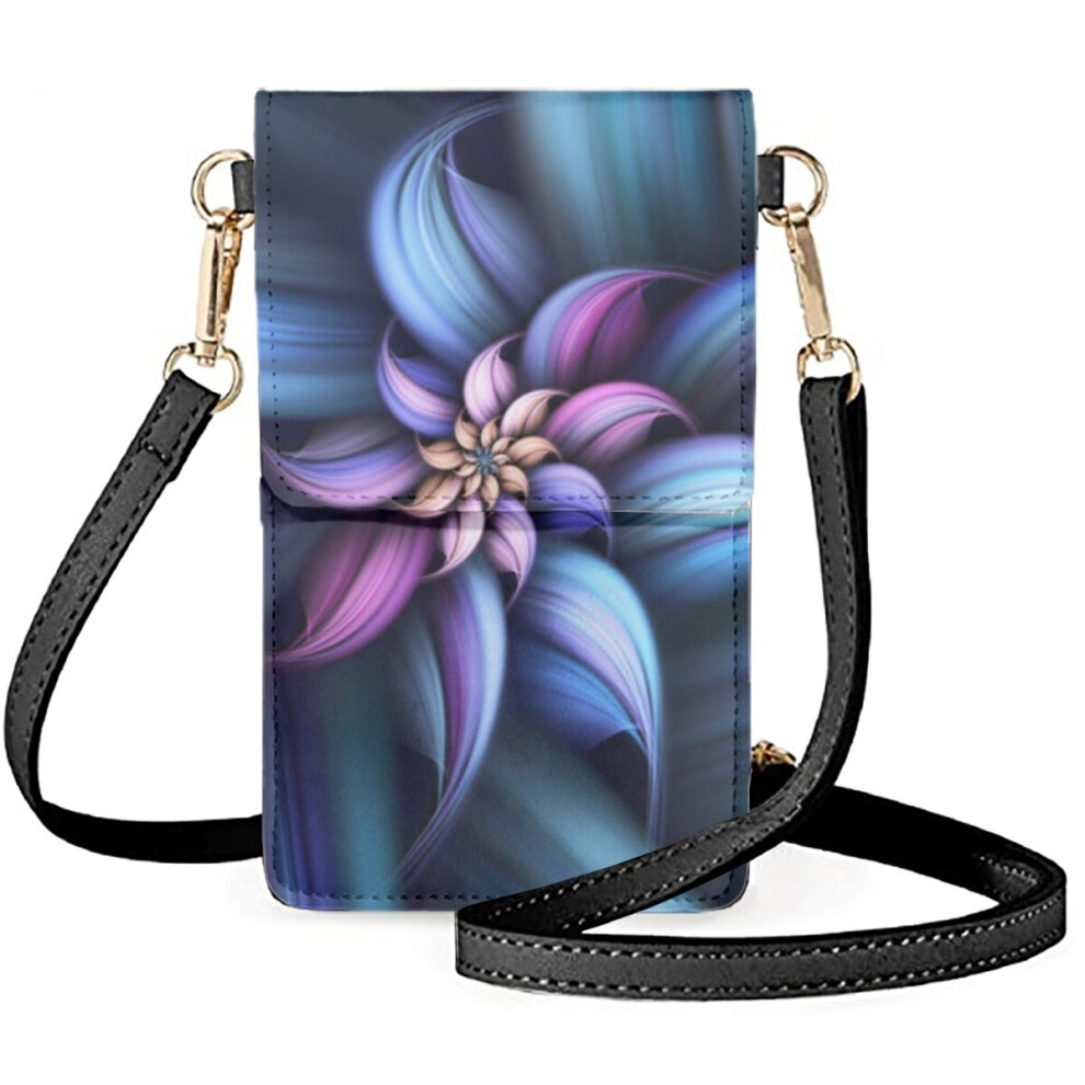 Multicolor Flowers Mobile Phones Bags Crossbody Textural Abstraction Satchel Go Shopping Ladies Makeup Bag