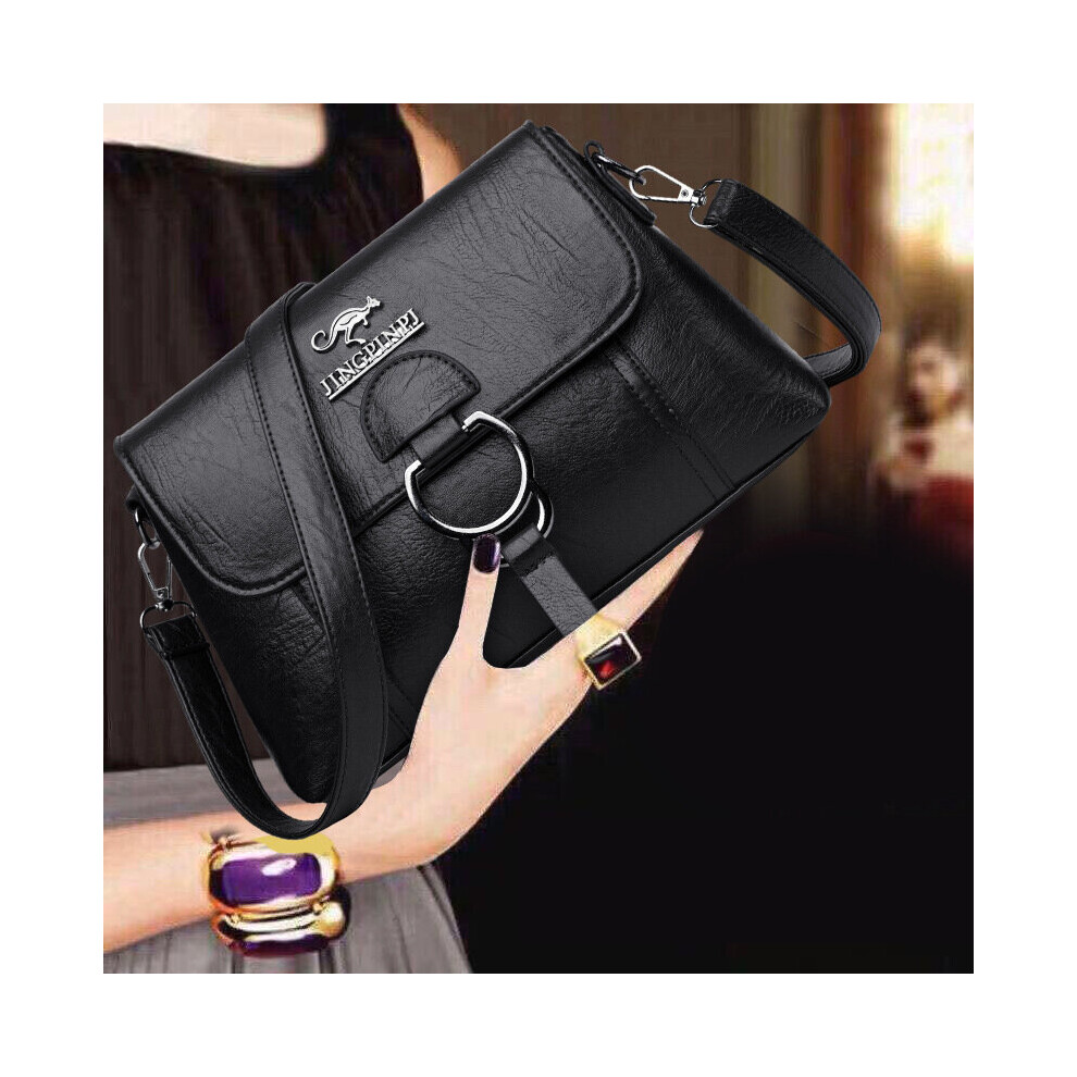 Women Bag Shoulder Large-Capacity Messenger Lady Side Purse Ladies Hand Bags Purse High Black