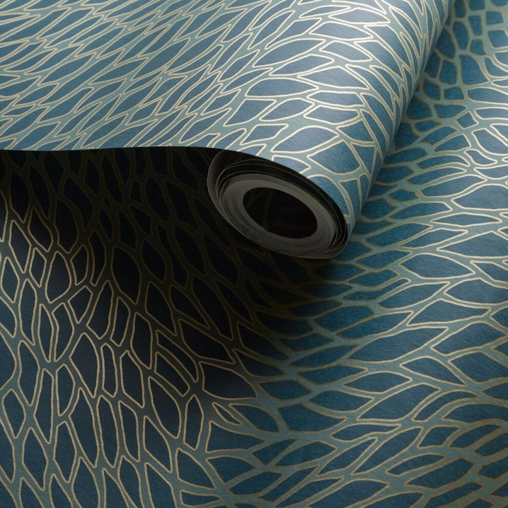 Lusso Corallino Wallpaper Teal Clarke And Clarke W0166/03 5060040045435