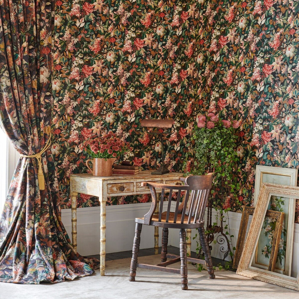Marianne Lilum Wallpaper Russet Noir Clarke And Clarke W015805 5060040044834