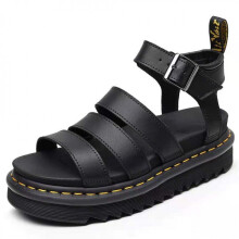 (42, black) Womens Chunky Sandals Thick Sole Strappy Block Flatforms Shoes Summer