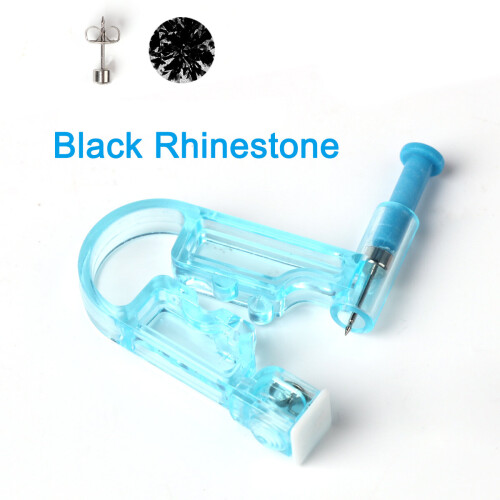 (Black) 6×Disposable Ear Piercing Gun Kit with Ear Stud Black 2