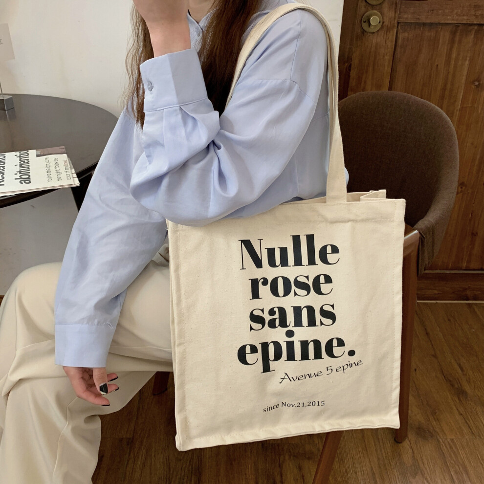Canvas Bag Women Vintage Letter Print Shoulder Bag Casual Shopper Bag Student Handbag Book Bags Bolsa Feminina Bolsos Women Bag on OnBuy