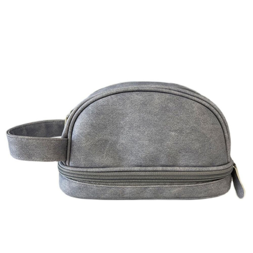 Denim Cosmetic Bag Dry And Wet Separation Double-Layer Wash Bag Portable Zipper Makeup Pouch Travel Storage Bag