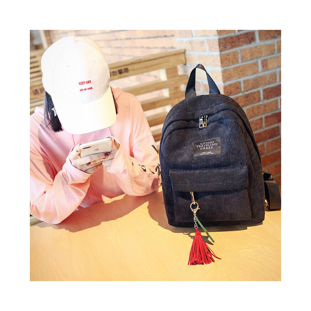 Women Canvas Tassel School Bags Travel Shoulder Backpack Bag Large Capacity Rucksack School Bags For Teenage Girls-image-OPC-PBV2GYQ-NEW