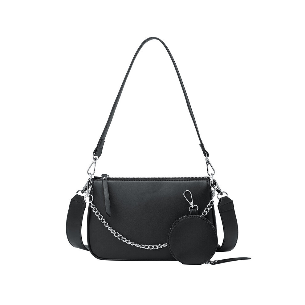 Chain Women Shoulder Messenger Bags Retro Pu Leather Ladies Portable Handbags Solid Female Underarm Bag with Purse-image-OPC-PBV2NS9-NEW